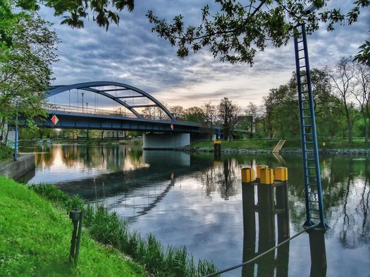 Spreebrücke in Fürstenwalde bei Abendstimmung